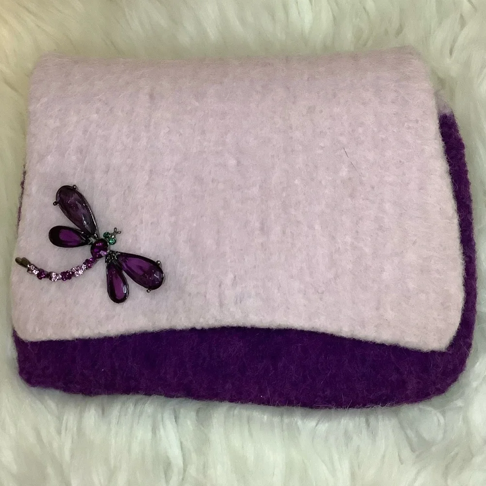 SGB Couture Purple & Lavender Wool Felt Clutch